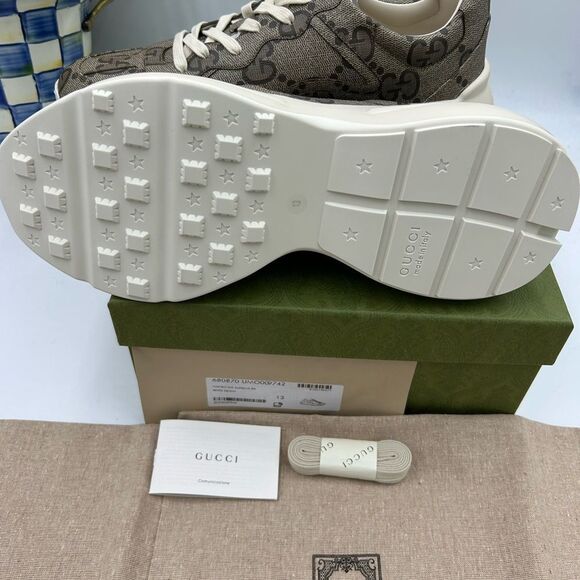 Men's Gucci Rython GG monogram sneakers size 13 made in Italy - Picture 6 of 10